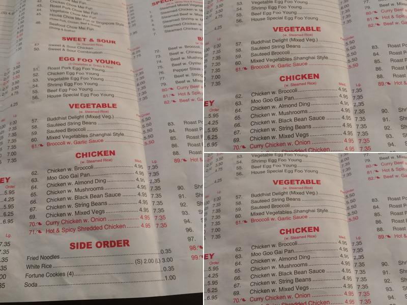 Evergreen Menu