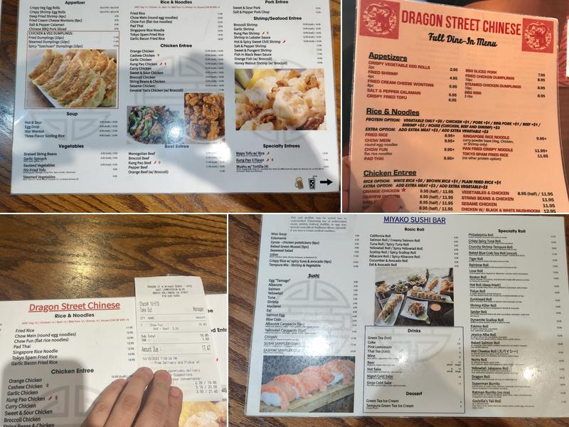 Dragon Street Chinese Menu