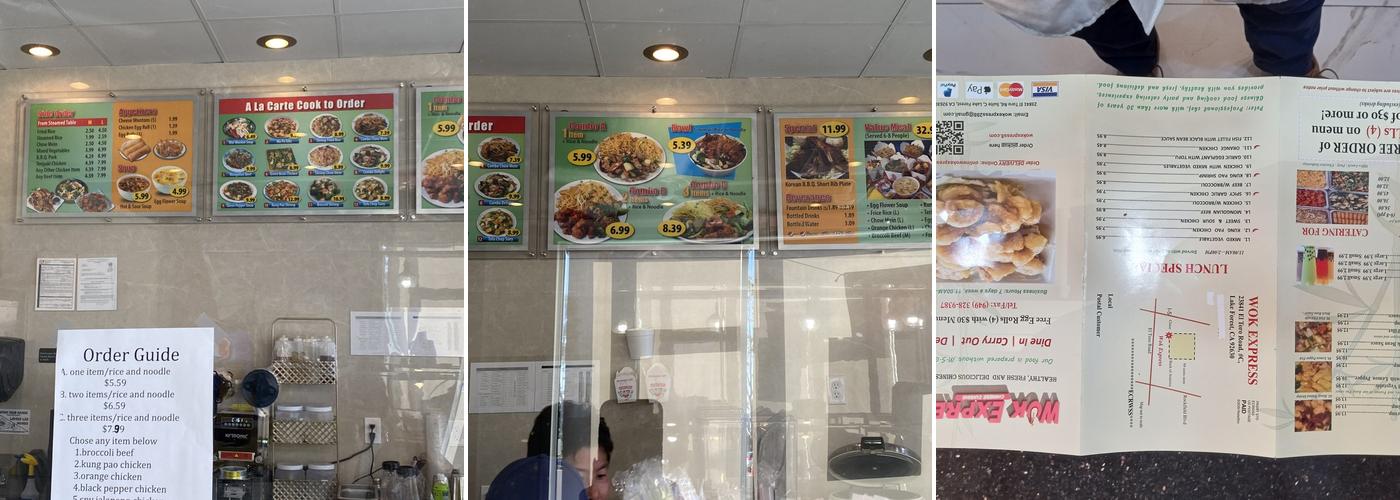 Wok Express Menu