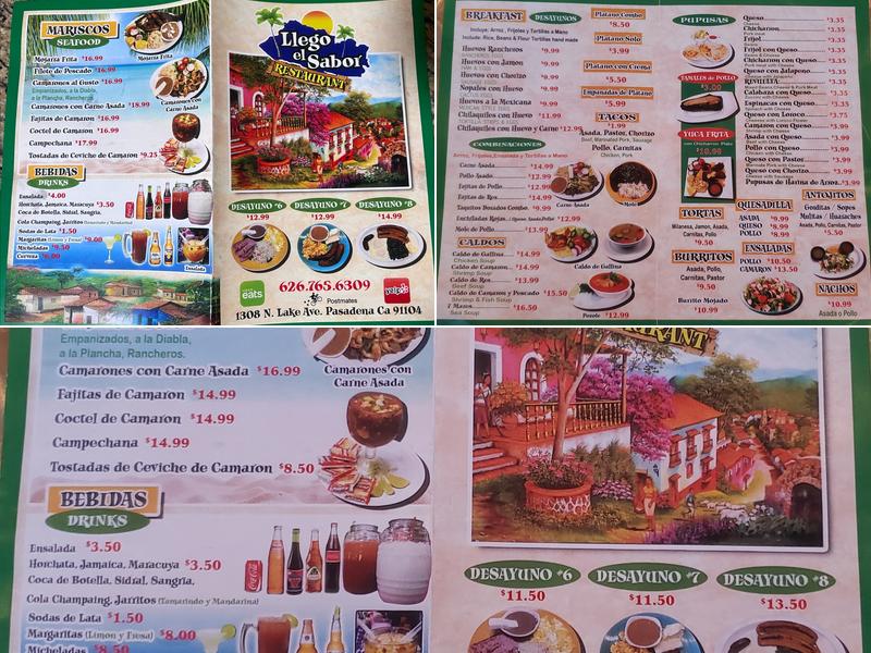 Llego el Sabor Menu