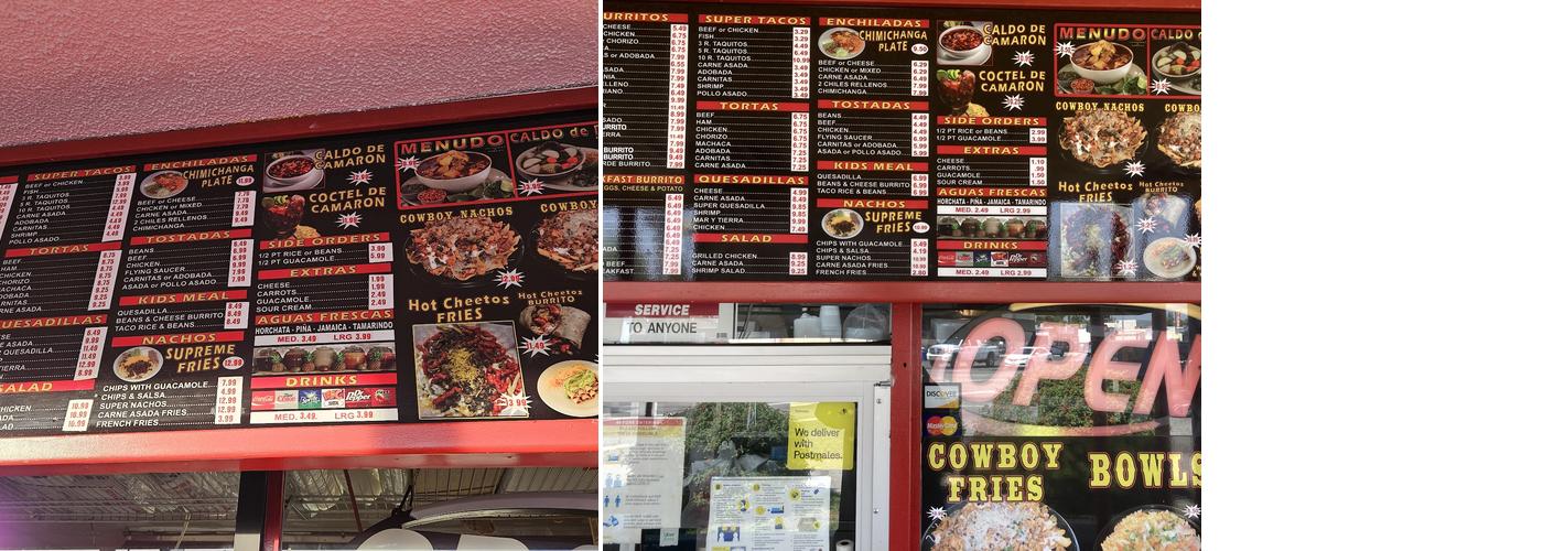 Franco's Fresh Mexican Food Menu