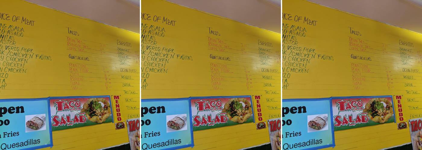 Ocean Taqueria Menu