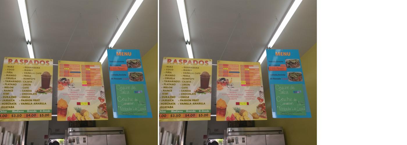 Raspados las Piñas Menu