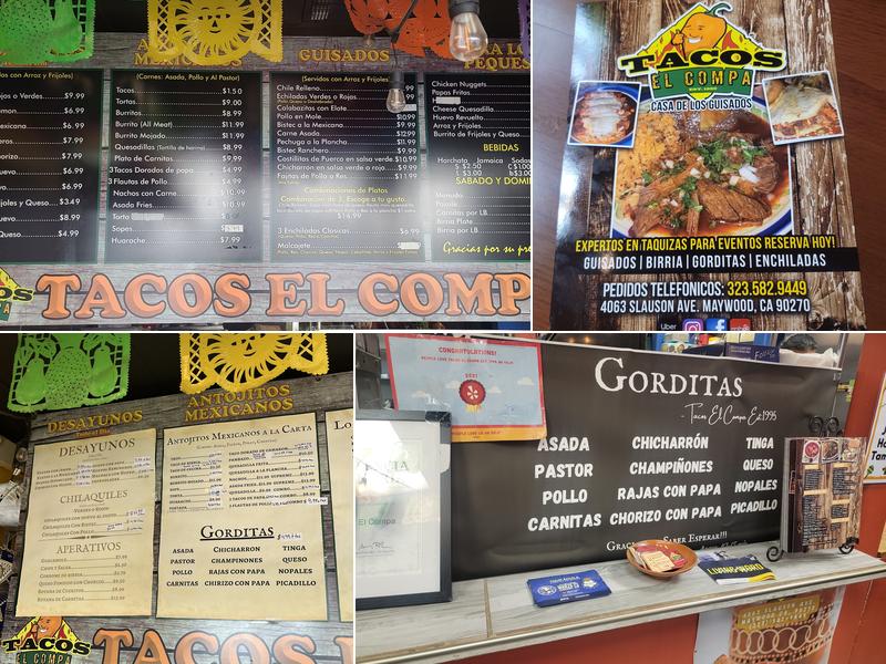 Tacos El Compa Est.1995 Menu