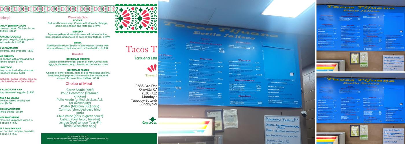 Tacos Tijuana Menu