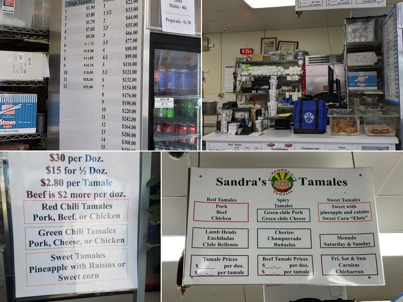 Sandra's Tamales Menu