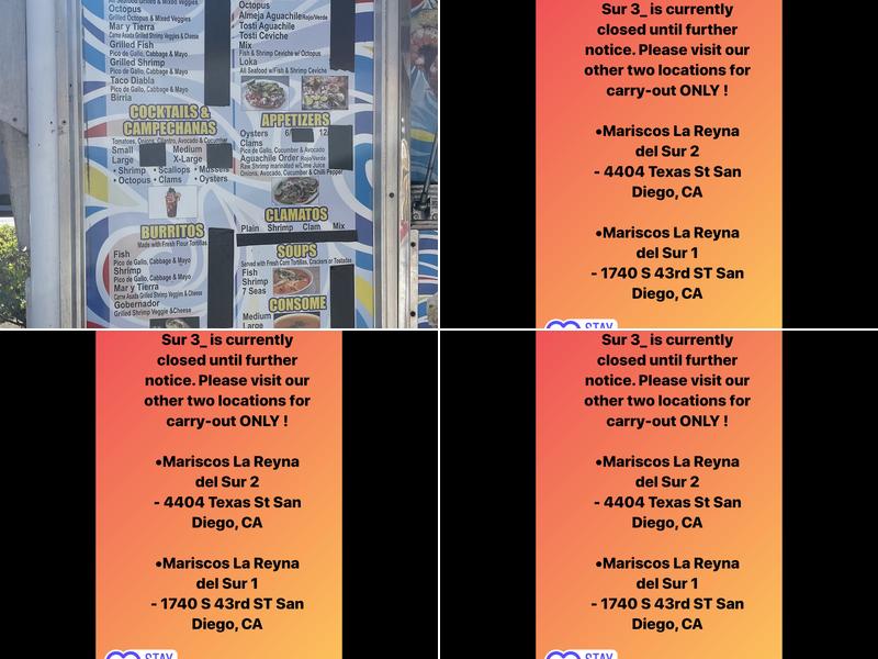 Mariscos La Reyna del Sur 3 Menu
