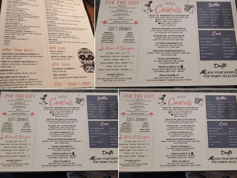 Taco Co. Menu