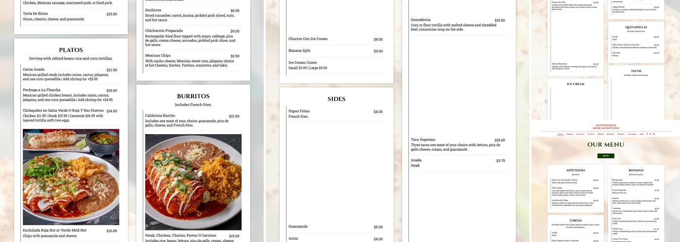 Mangonadas Mexican Kitchen Menu