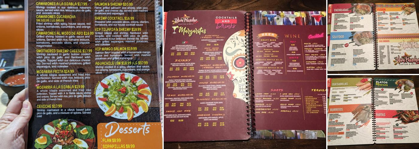 Viva Pancho Cantina & Grill Menu