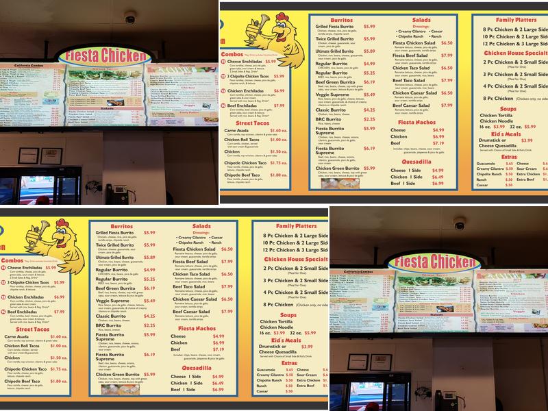 Fiesta Chicken Menu