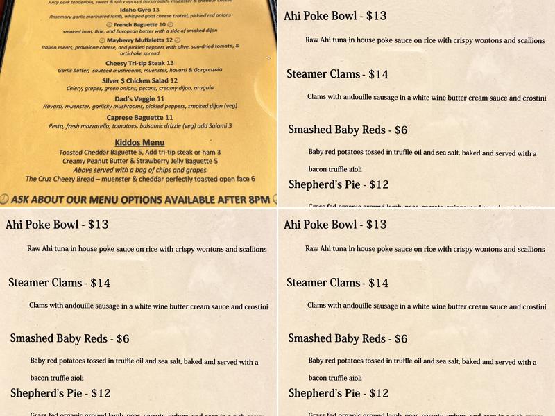 Cogs Gastropub Menu