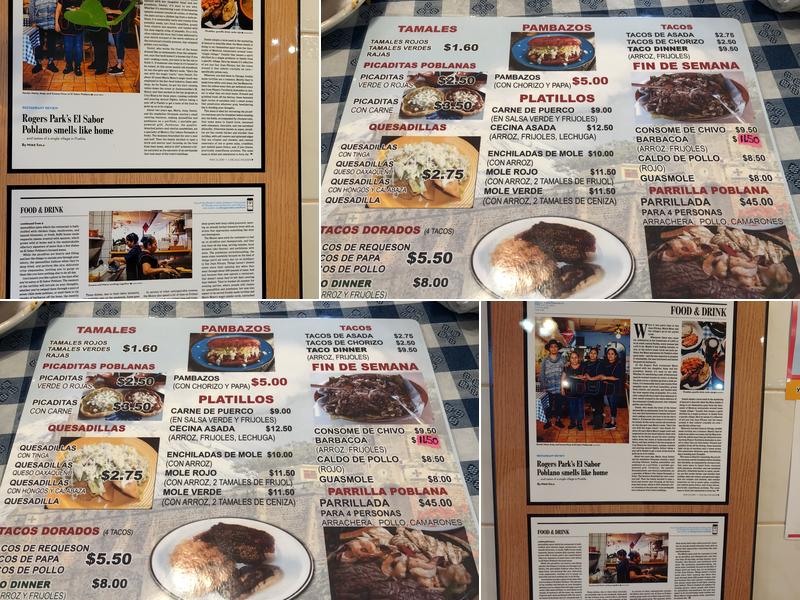 El Sabor Poblano Menu