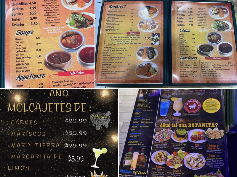 Los Molcajetes Menu