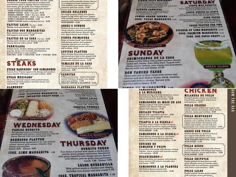 LALOS RESTAURANTE MEXICANO Menu