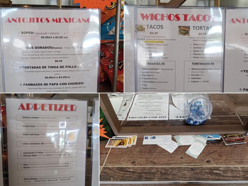 Wichos Tacos Menu