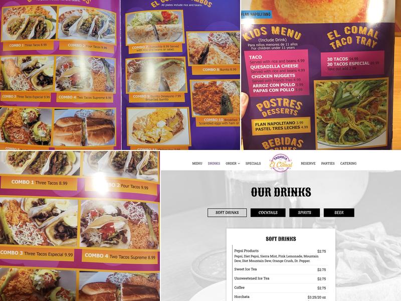 El Comal - Taquería Menu