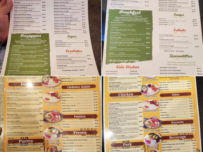 Los Catrachos Restaurant Menu