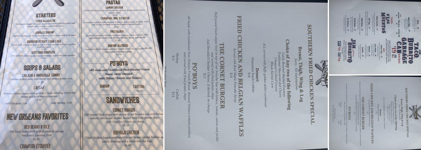 Huge Ass Cantina Menu