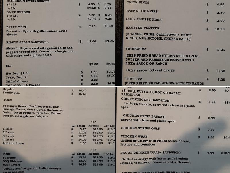TIPPY CANOE BAR &GRILL Menu