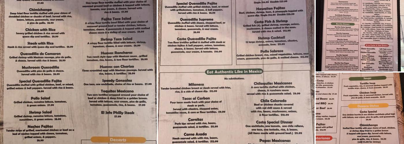 El Jefe' Menu