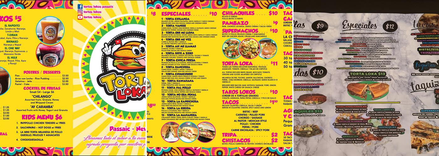 Tortas Lokas Menu
