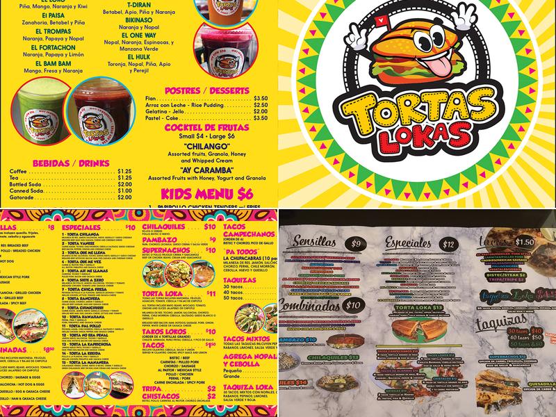Tortas Lokas Menu