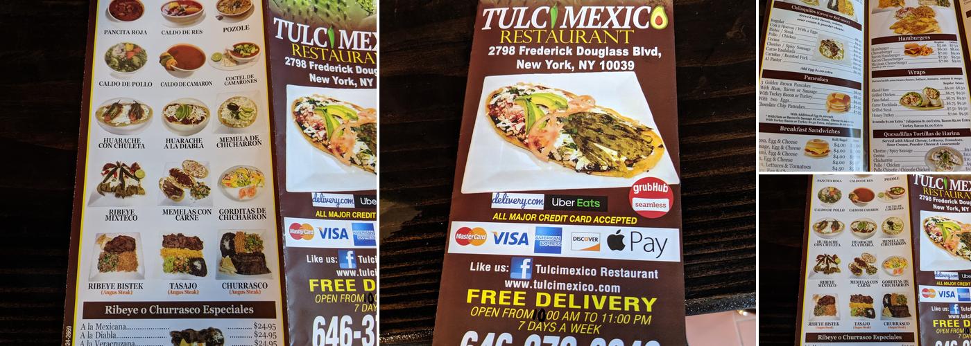 Tulcimexico Menu