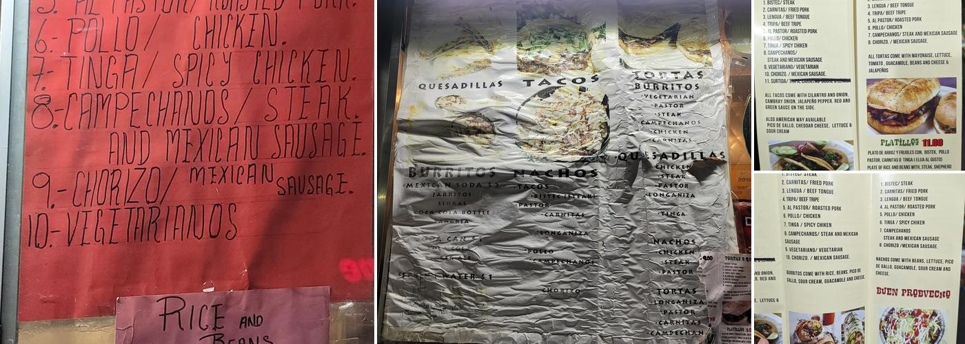 El Amiguito Mobile Taco Menu