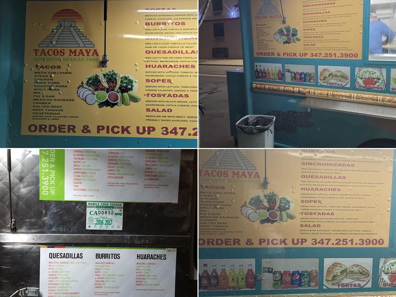 Maya Taco Truck Menu