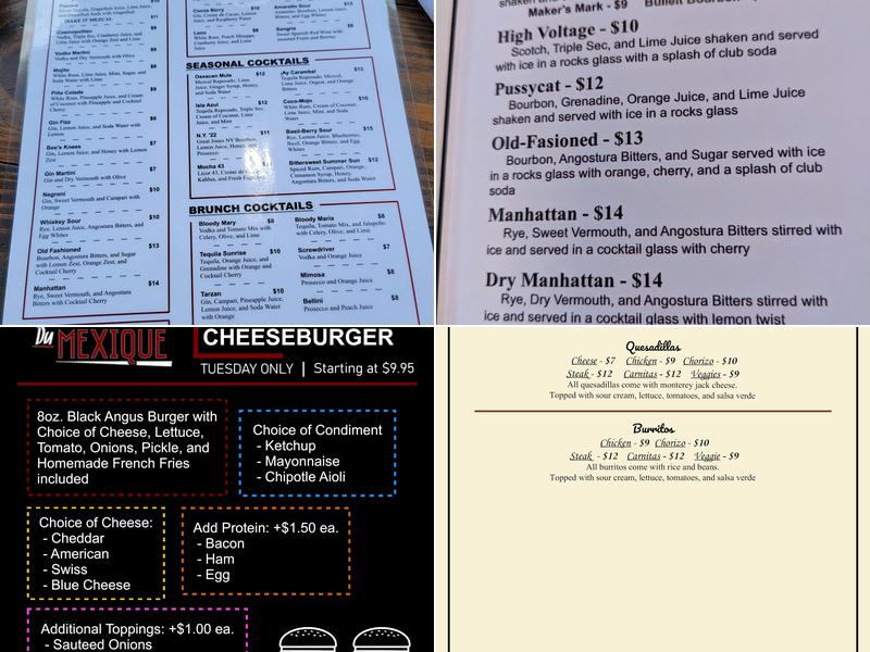 Bistro Du Mexique Menu