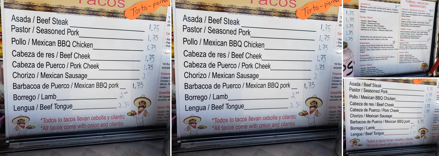 Taqueria Tequila Jalisco Menu