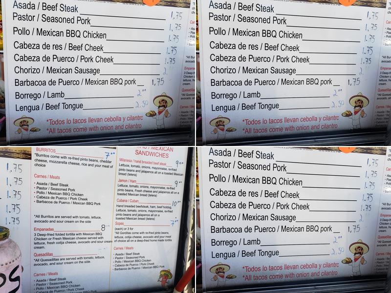 Taqueria Tequila Jalisco Menu