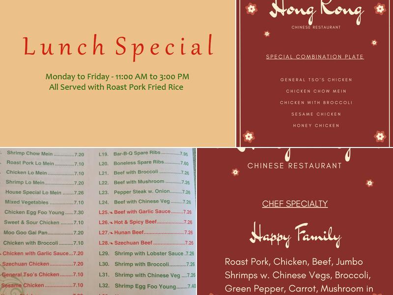 Hong Kong Chinese Restaurant Menu