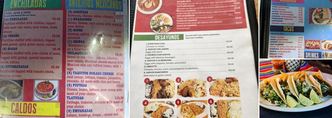 Como en Mexico Menu