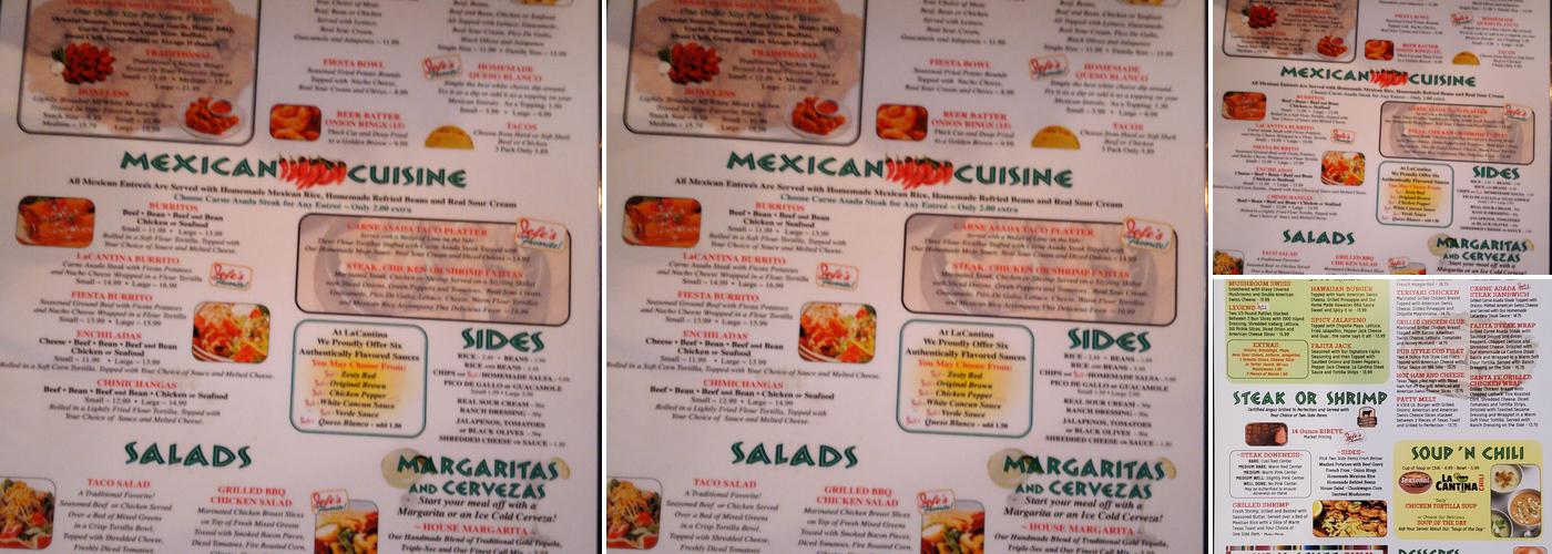 La Cantina Grafton Menu
