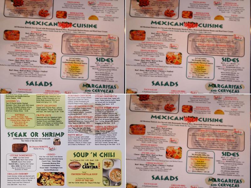 La Cantina Grafton Menu