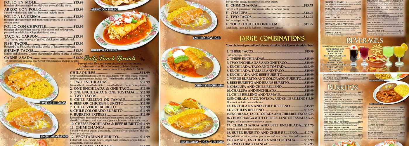 El Sombrero Menu