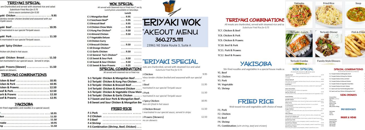 Family Wok & Teriyaki Menu