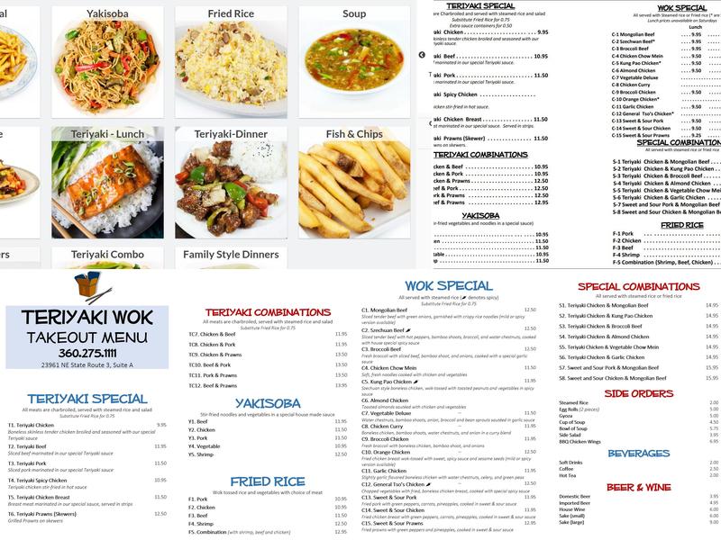 Family Wok & Teriyaki Menu