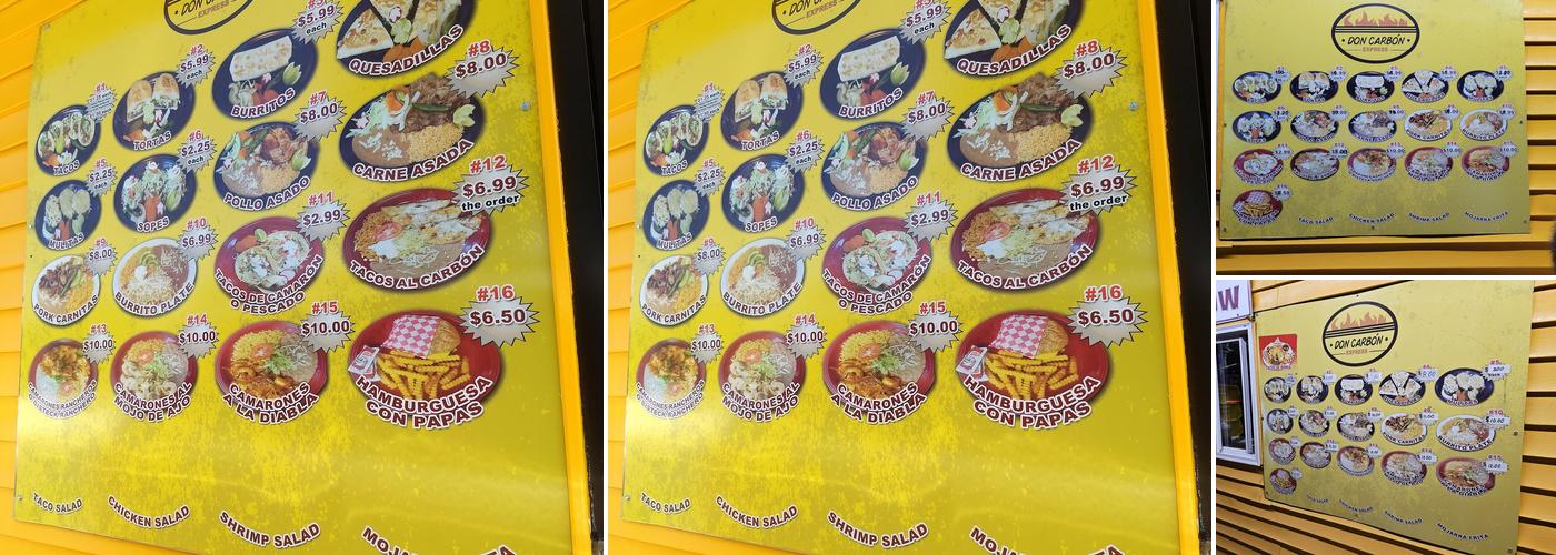 Taqueria Don Carbon Express Menu