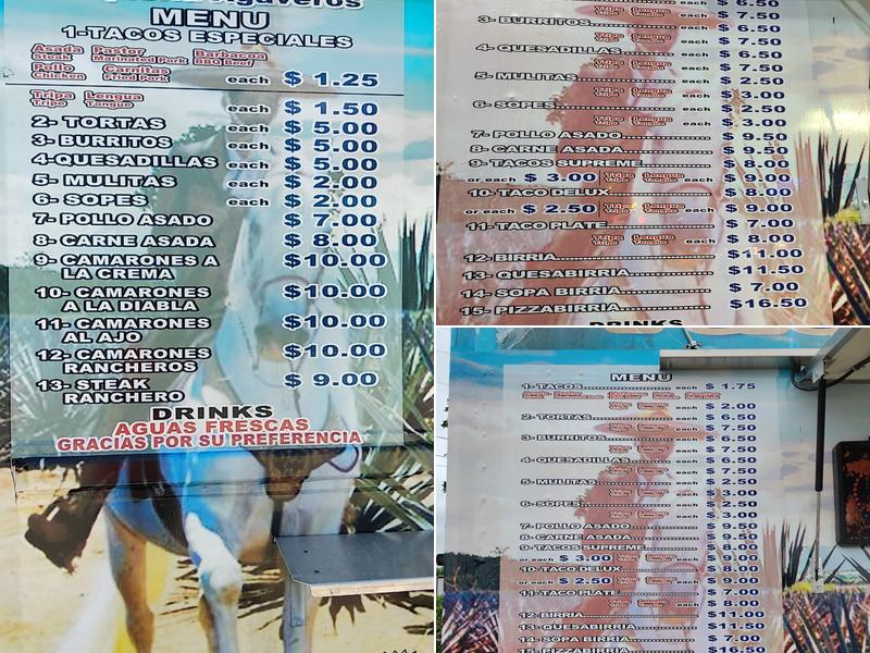 Taqueria Agaveros Menu