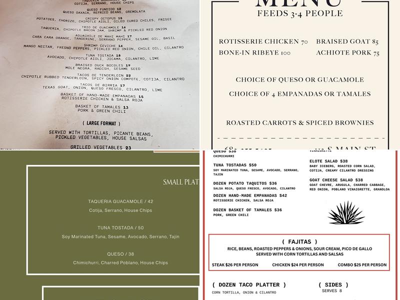 Tinies Menu