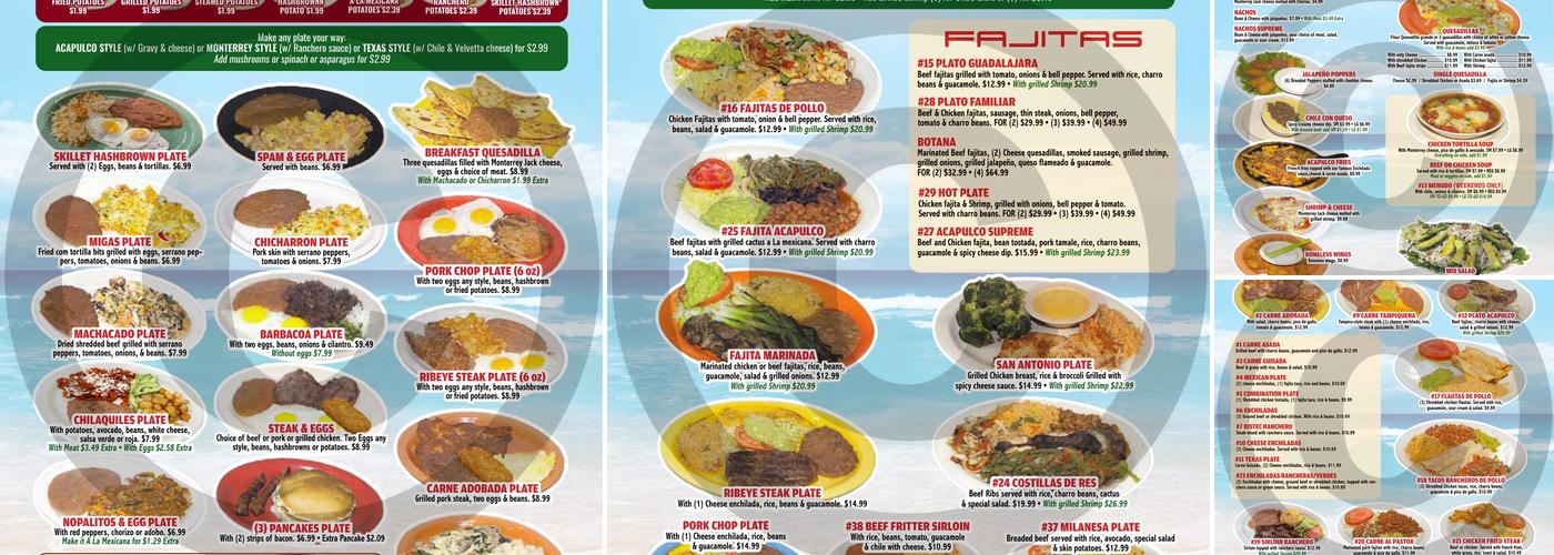 Acapulco Restaurant & Bar #2 Menu