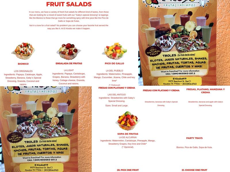 El Kiosko Menu