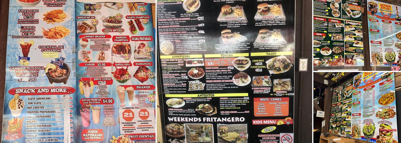 Azteca Xitlaly Menu