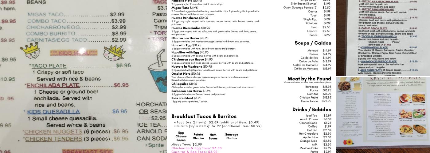 Taco King Menu