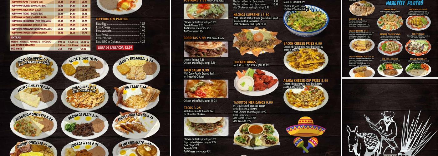 Agave Jalisco Mexican restaurant Menu