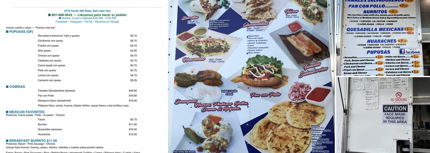 Pupuseria El Paraiso Menu