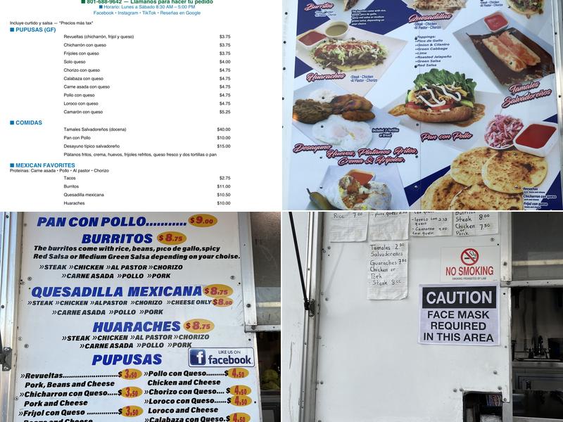 Pupuseria El Paraiso Menu